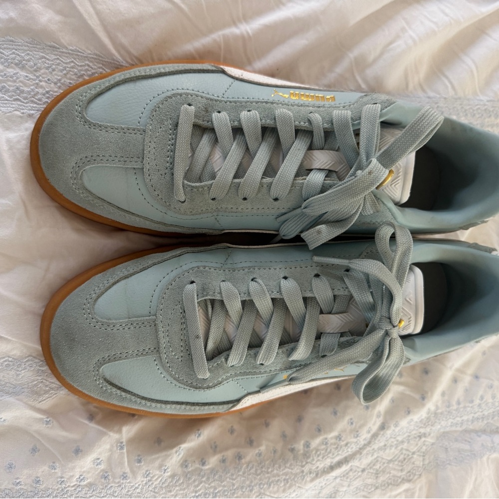 Puma Mint Green Sneakers with Gum Sole